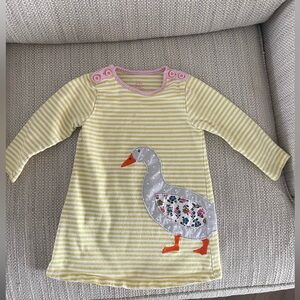 Baby Boden Yellow and White Striped Dress